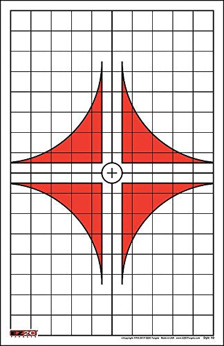 25 EZ2C Targets Style 10: Best Rifle Scope Sight in Paper Target Pad of 25 11”x17” USA MADE
