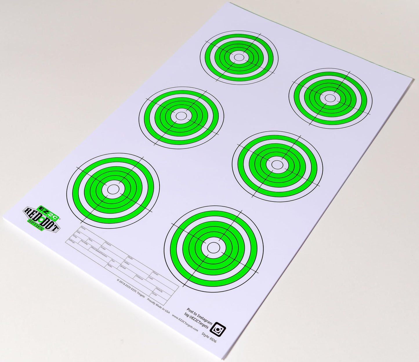 200 EZ2C Paper Shooting Targets 8 Red Dot Optics Styles Combo Pack 11”x17” USA MADE