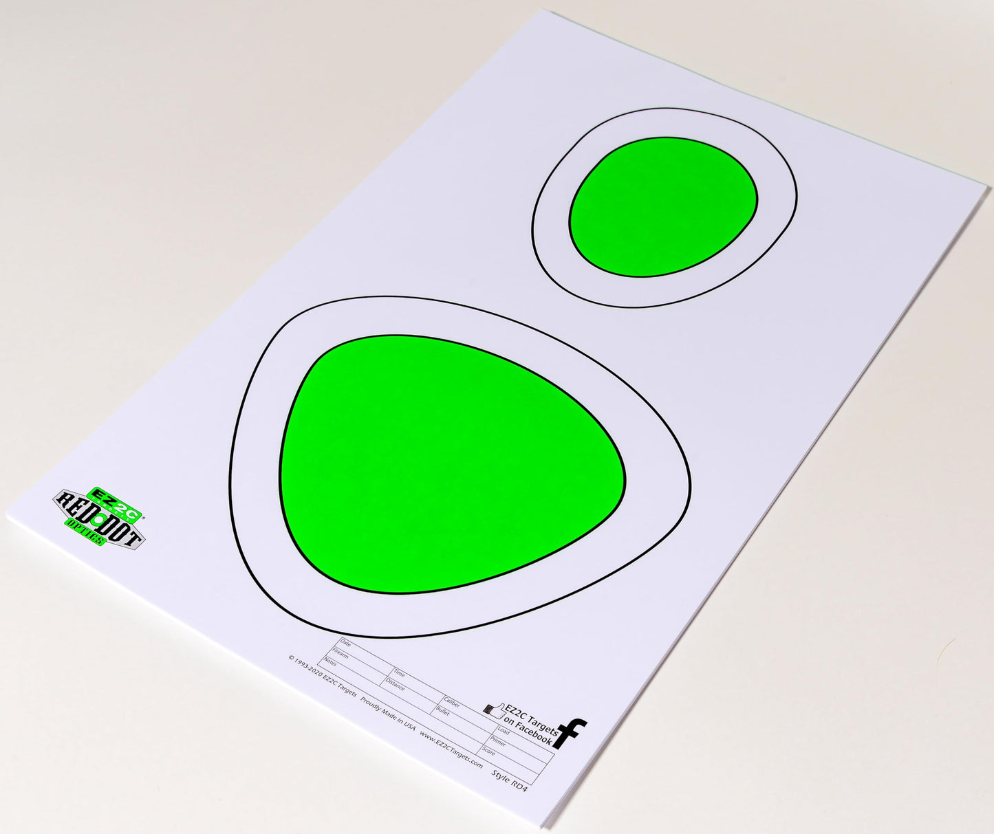 200 EZ2C Paper Shooting Targets 8 Red Dot Optics Styles Combo Pack 11”x17” USA MADE