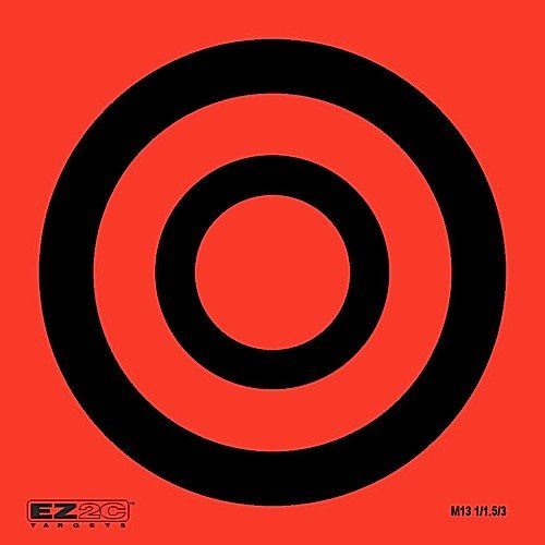 25 EZ2C Mini Shooting Targets, 20 Styles to Choose. Bright Fluorescent Self-Adhesive 3.5"x3.5" (Pad of 25)