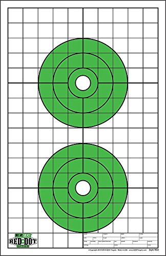 25 USA Made EZ2C Targets Style RD3: Two 6" Bullseyes Paper Targets 11"x17" Tear-Off Pad of 25