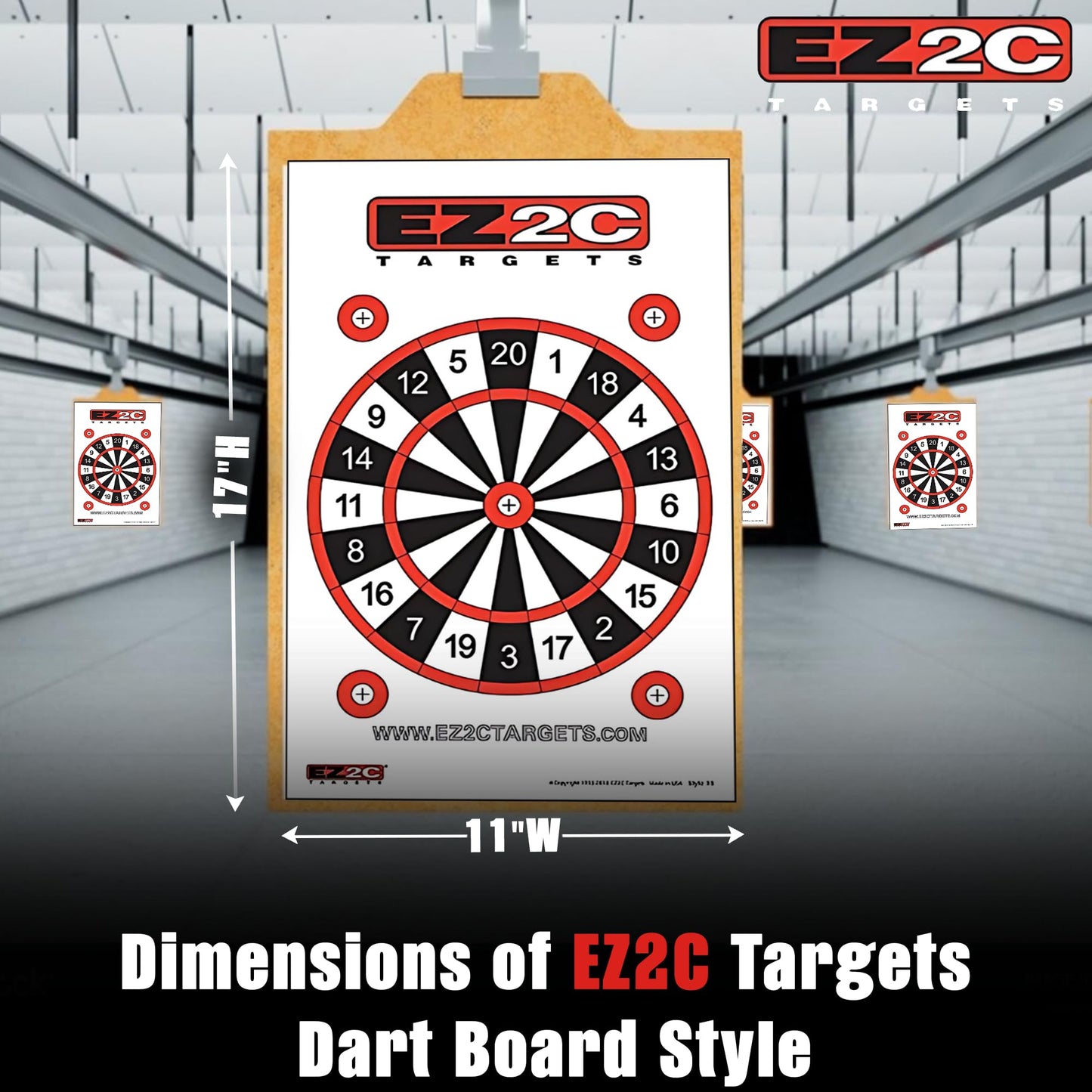 40 EZ2C Targets Four Fun Game Styles Paper Targets Pack of 40 USA MADE 11"x17"