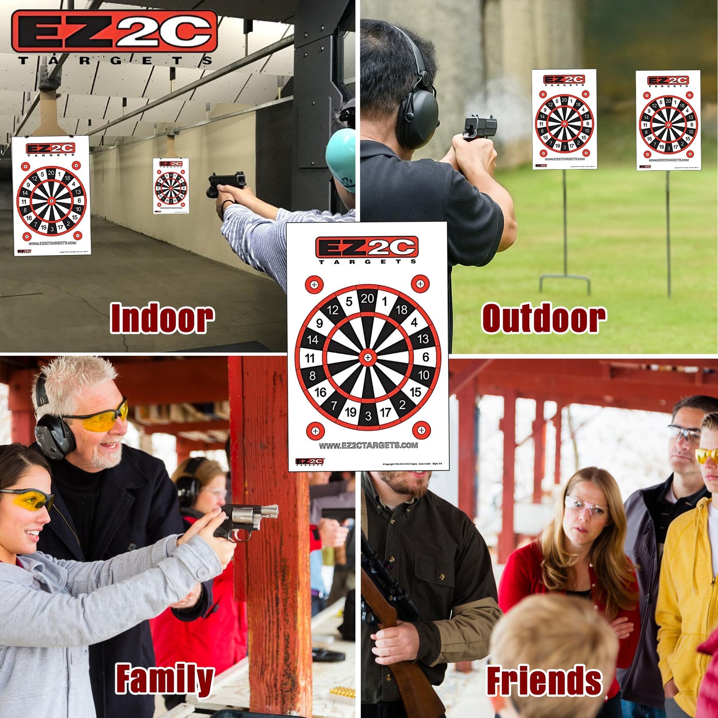40 EZ2C Targets Four Fun Game Styles Paper Targets Pack of 40 USA MADE 11"x17"