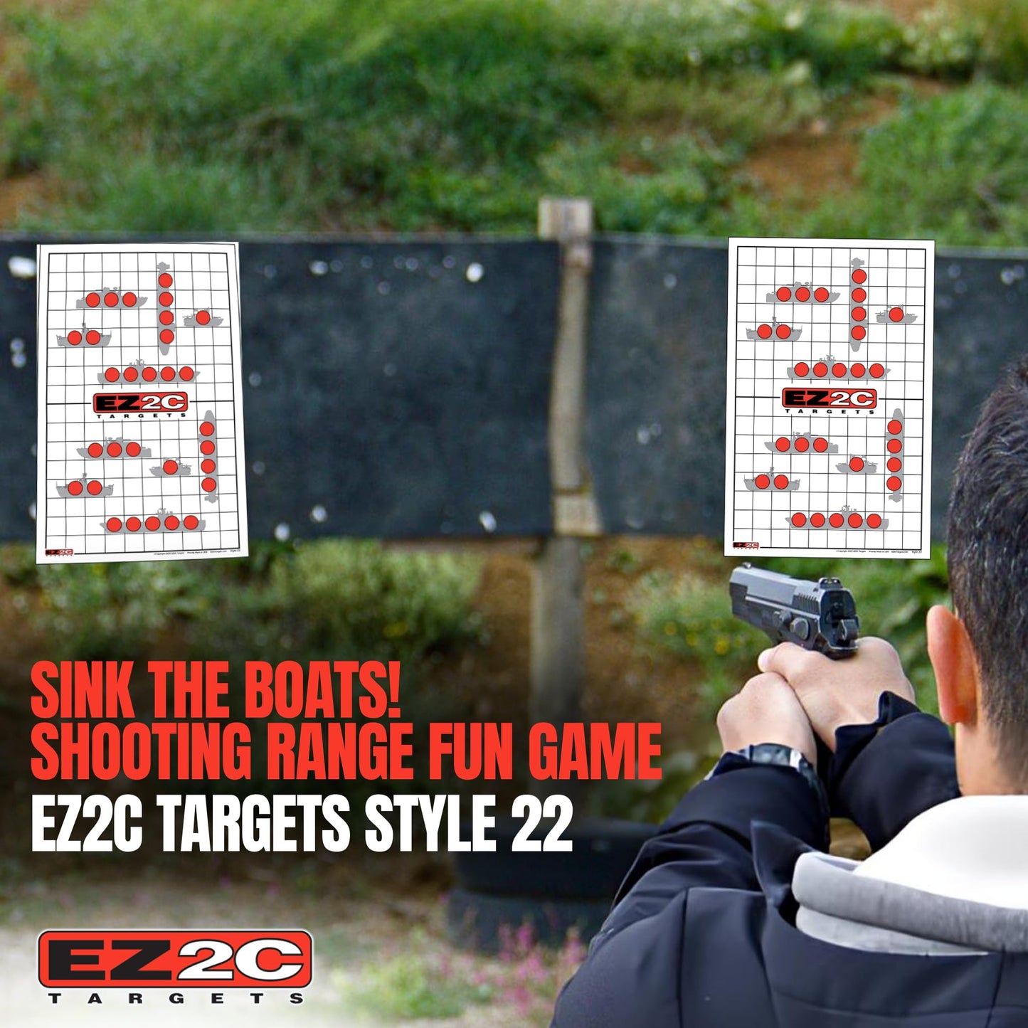 40 EZ2C Targets Four Fun Game Styles Paper Targets Pack of 40 USA MADE 11"x17"