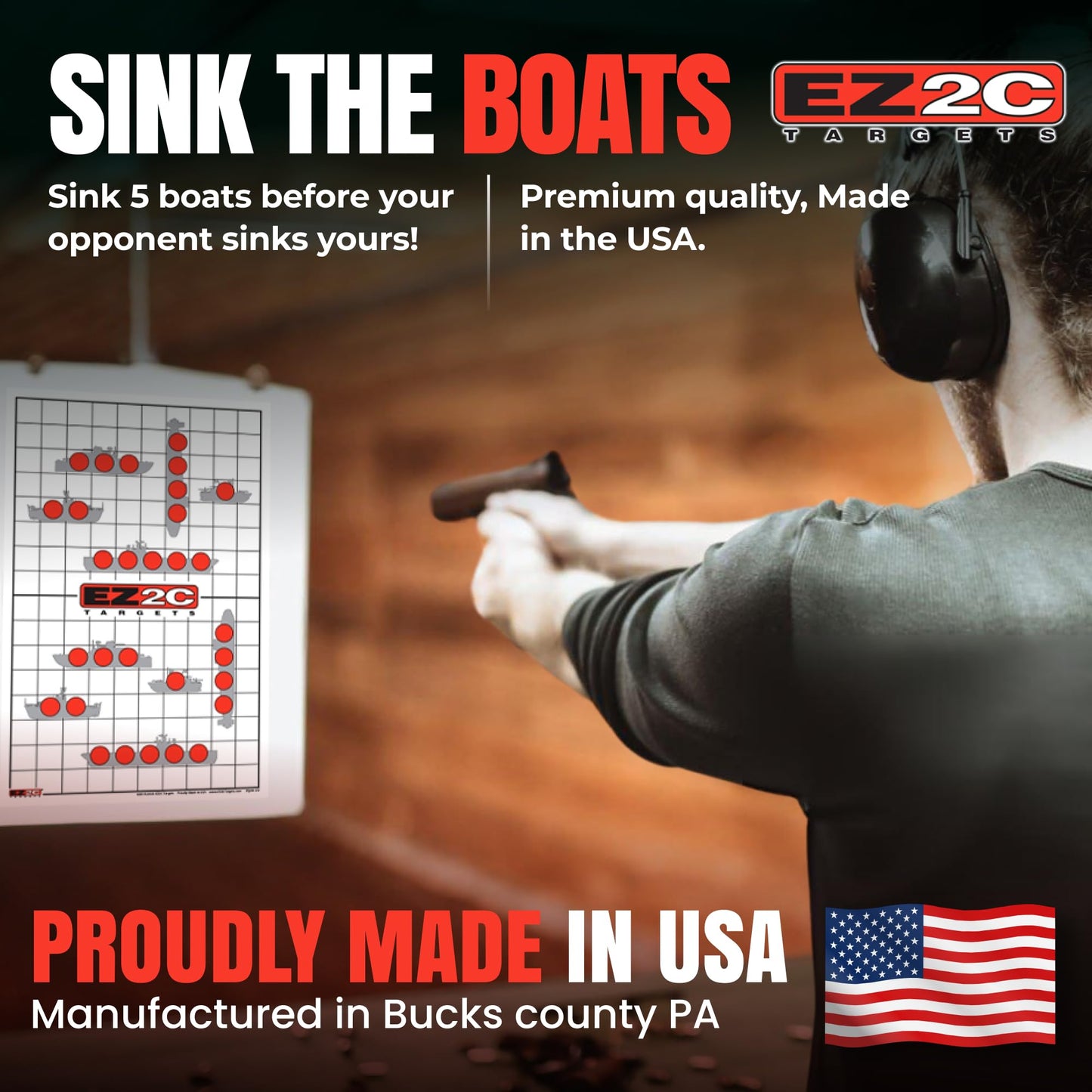 40 EZ2C Targets Four Fun Game Styles Paper Targets Pack of 40 USA MADE 11"x17"