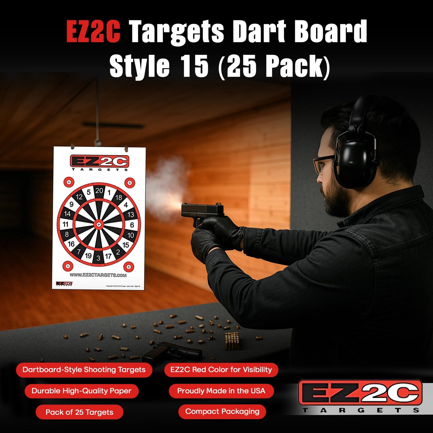 40 EZ2C Targets Four Fun Game Styles Paper Targets Pack of 40 USA MADE 11"x17"
