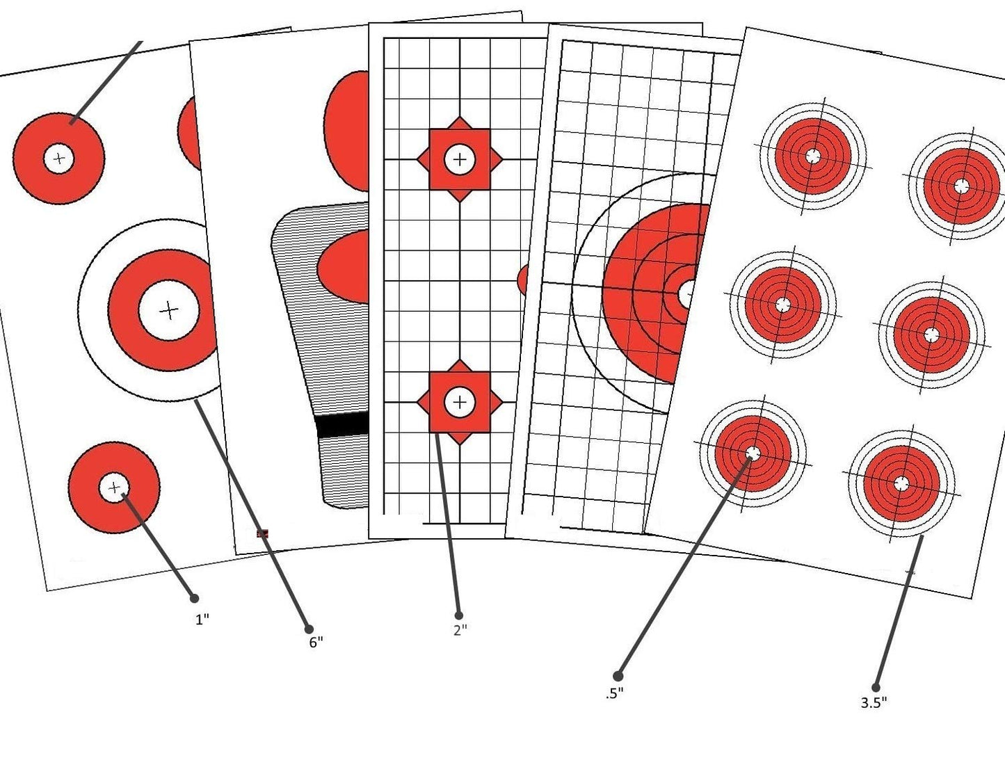 125 EZ2C Targets Tactical Favorites 5 Styles Paper Targets Bundle 11"x17" USA Made