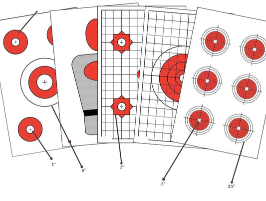 125 EZ2C Targets Tactical Favorites 5 Styles Paper Targets Bundle 11"x17" USA Made