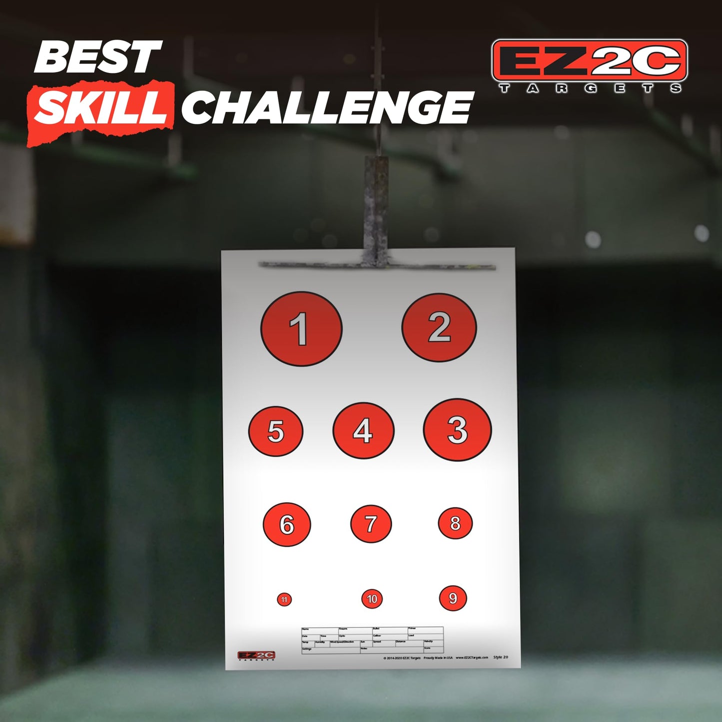 120 EZ2C Targets Package: 5 Game Style Paper Targets Bundle Pack for Shooting Fun 11"x17" USA Made