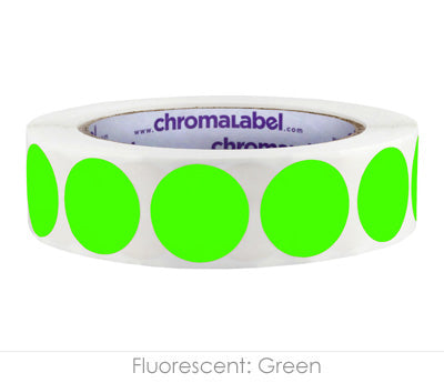 1" Permanent Round, Color-Code Dots: 1,000/Roll