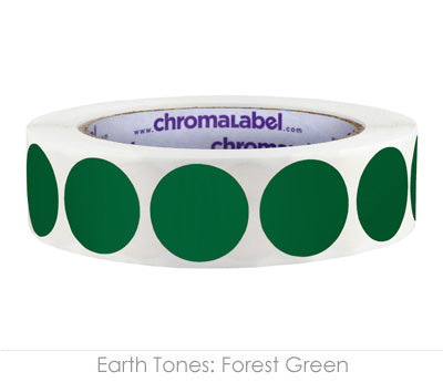 1" Permanent Round, Color-Code Dots: 1,000/Roll