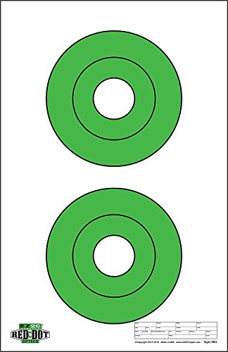 25 EZ2C Targets RD1: Two 6.5" Bullseyes Shooting Paper Targets 11"x17" Pad of 25 USA MADE