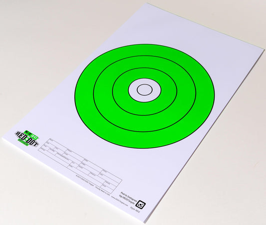 25 EZ2C Targets Style RD2: USA Made 10" Bullseye Tear-Off Pad of 25 Shooting Paper Targets 11"x17"