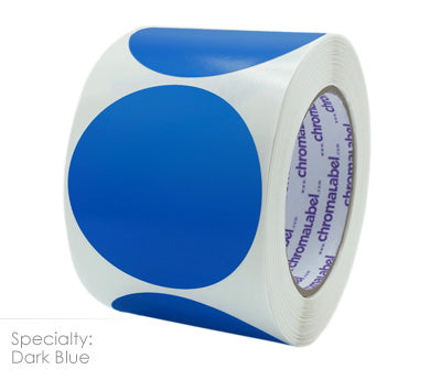 3" Permanent Color-Code Round Circle Inventory Labels: 500/Roll