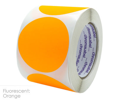 3" Permanent Color-Code Round Circle Inventory Labels: 500/Roll