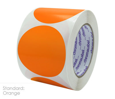 3" Permanent Color-Code Round Circle Inventory Labels: 500/Roll