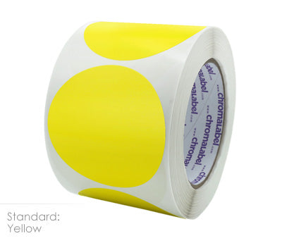 3" Permanent Color-Code Round Circle Inventory Labels: 500/Roll