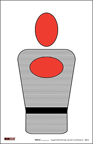 25 EZ2C Targets Style 8 USA MADE 11”x17” Paper Shooting Targets for Range (Pad of 25)