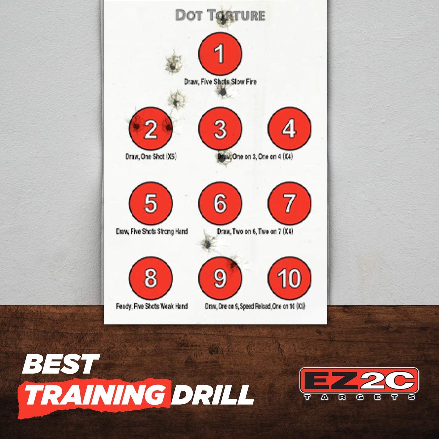 EZ2C Targets Style 17: Dot Torture Drill Target 11"x17" Paper Targets for Shooting USA MADE