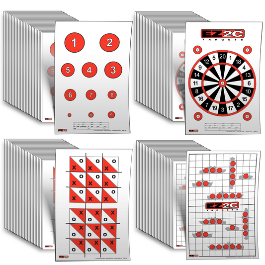 40 EZ2C Targets Four Fun Game Styles Paper Targets Pack of 40 USA MADE 11"x17"