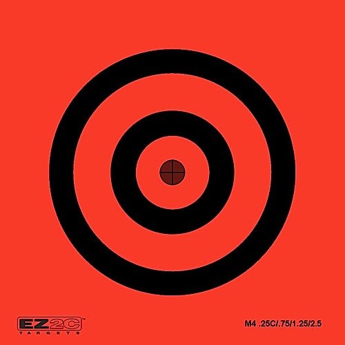 25 EZ2C Mini Shooting Targets, 20 Styles to Choose. Bright Fluorescent Self-Adhesive 3.5"x3.5" (Pad of 25)