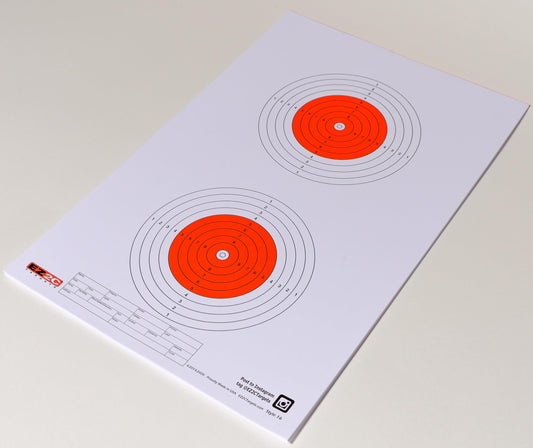 25 EZ2C Targets Style 16: 50-Meter Air Gun Shooting Paper Target 11"x17" (25 Count) USA MADE