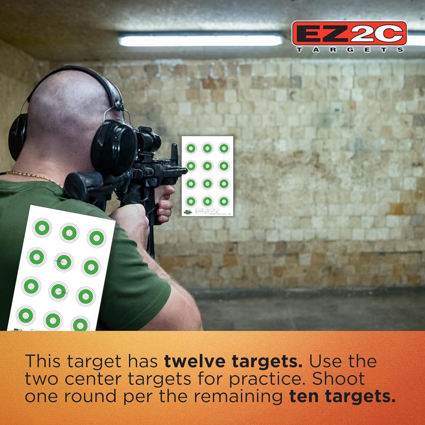 25 EZ2C Targets Style 27/RD10: Small-bore 50ft Paper Shooting Target 11"x17" USA MADE Pad of 25