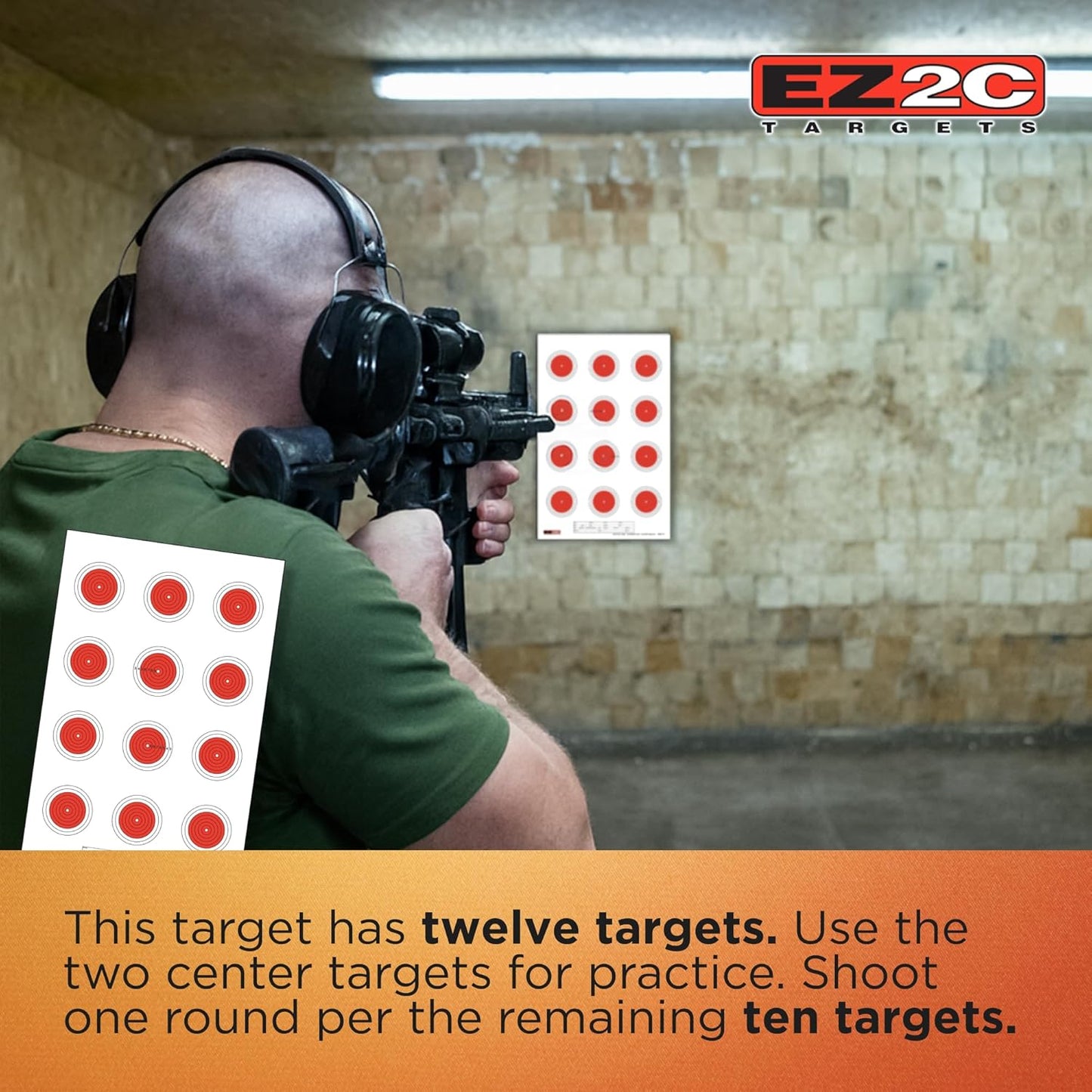 25 EZ2C Targets Style 27/RD10: Small-bore 50ft Paper Shooting Target 11"x17" USA MADE Pad of 25