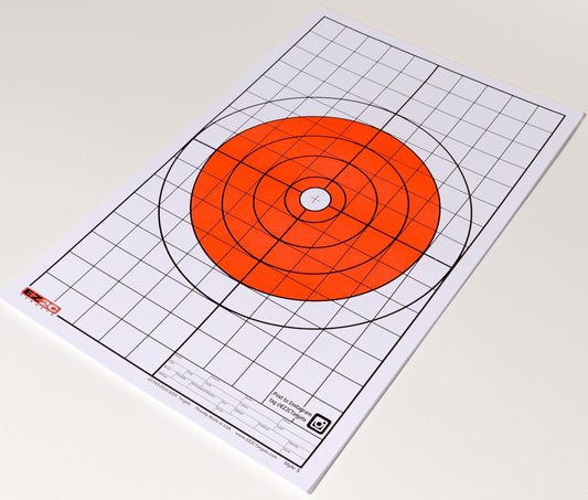 EZ2C Targets Style 5: Bullseye Pistol and Rifle w 1" Grids for Sight in USA MADE 11”x17”