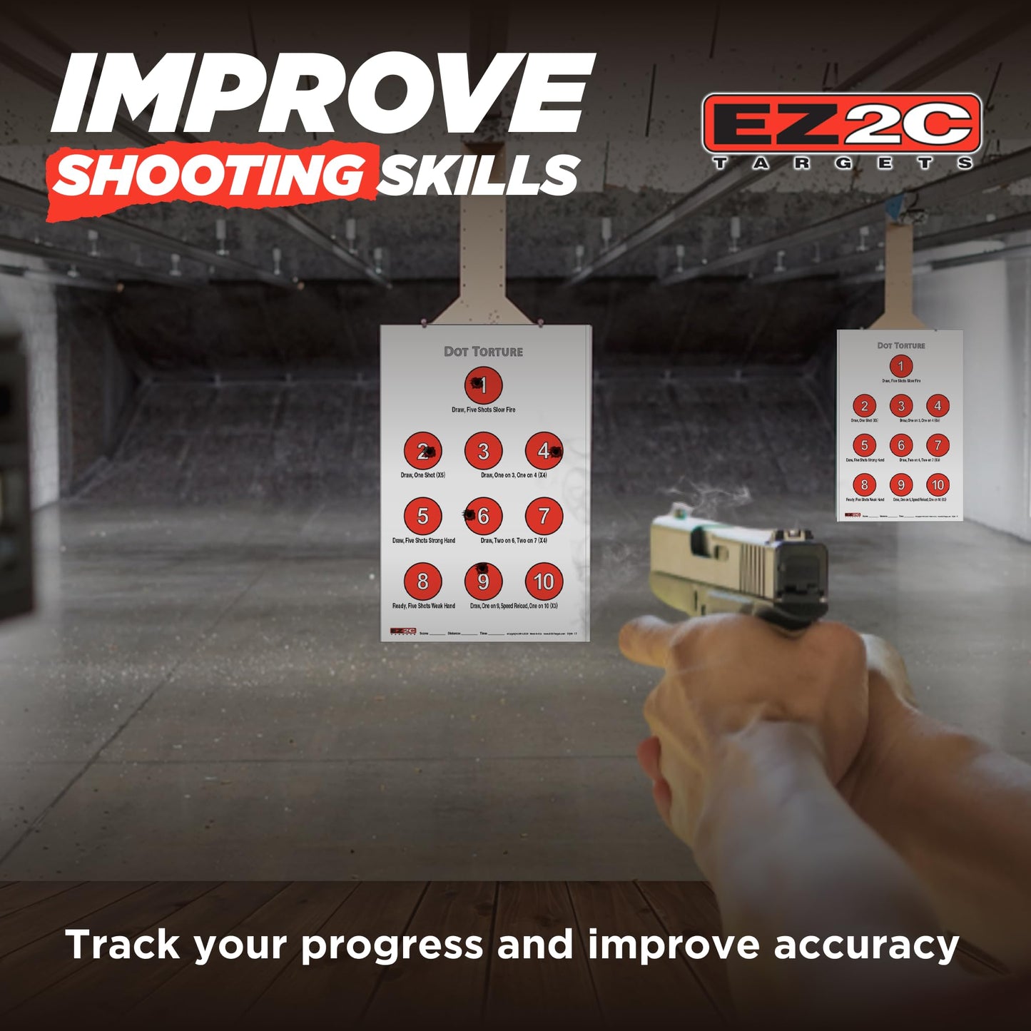 EZ2C Targets Style 17: Dot Torture Drill Target 11"x17" Paper Targets for Shooting USA MADE