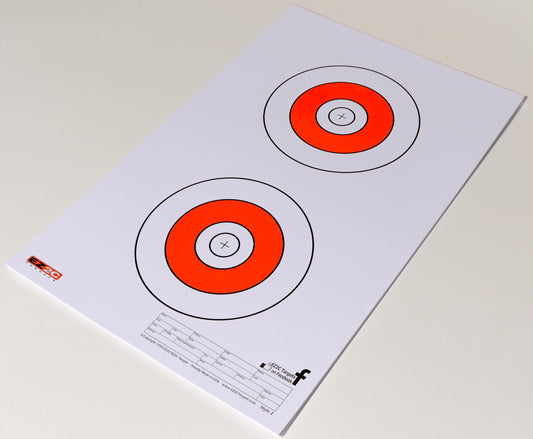 25 EZ2C Targets Style 2: Double Bullseye Paper Shooting Range Targets Pad of 25 USA MADE 11”x17”