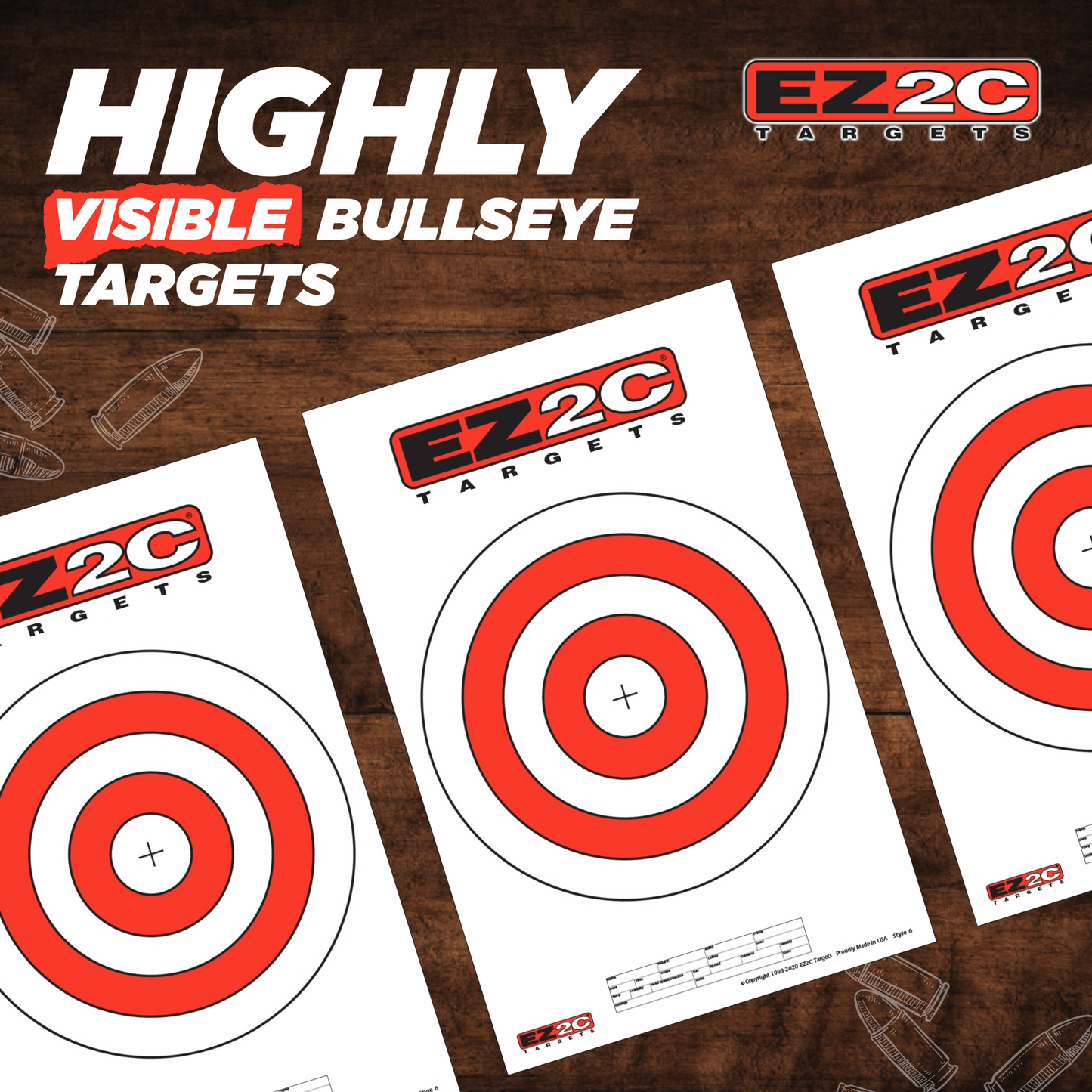 200 EZ2C Targets 8 Rifle Styles Package. Paper Shooting Targets for Range 11”x17” USA MADE