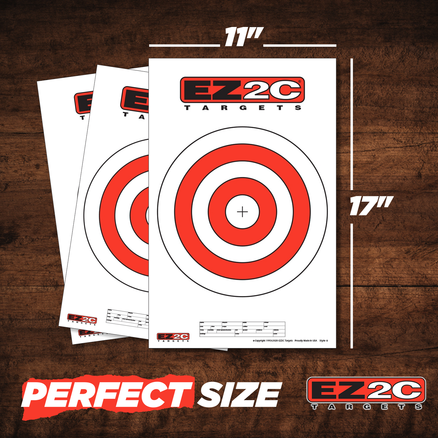 200 EZ2C Targets 8 Rifle Styles Package. Paper Shooting Targets for Range 11”x17” USA MADE