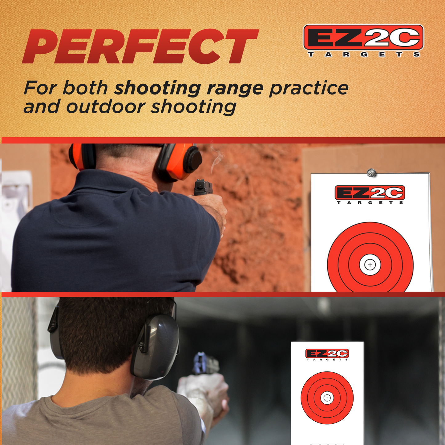 25 EZ2C Targets Style 9: 8" Bullseye Paper Target USA MADE 11"x17" Pad of 25