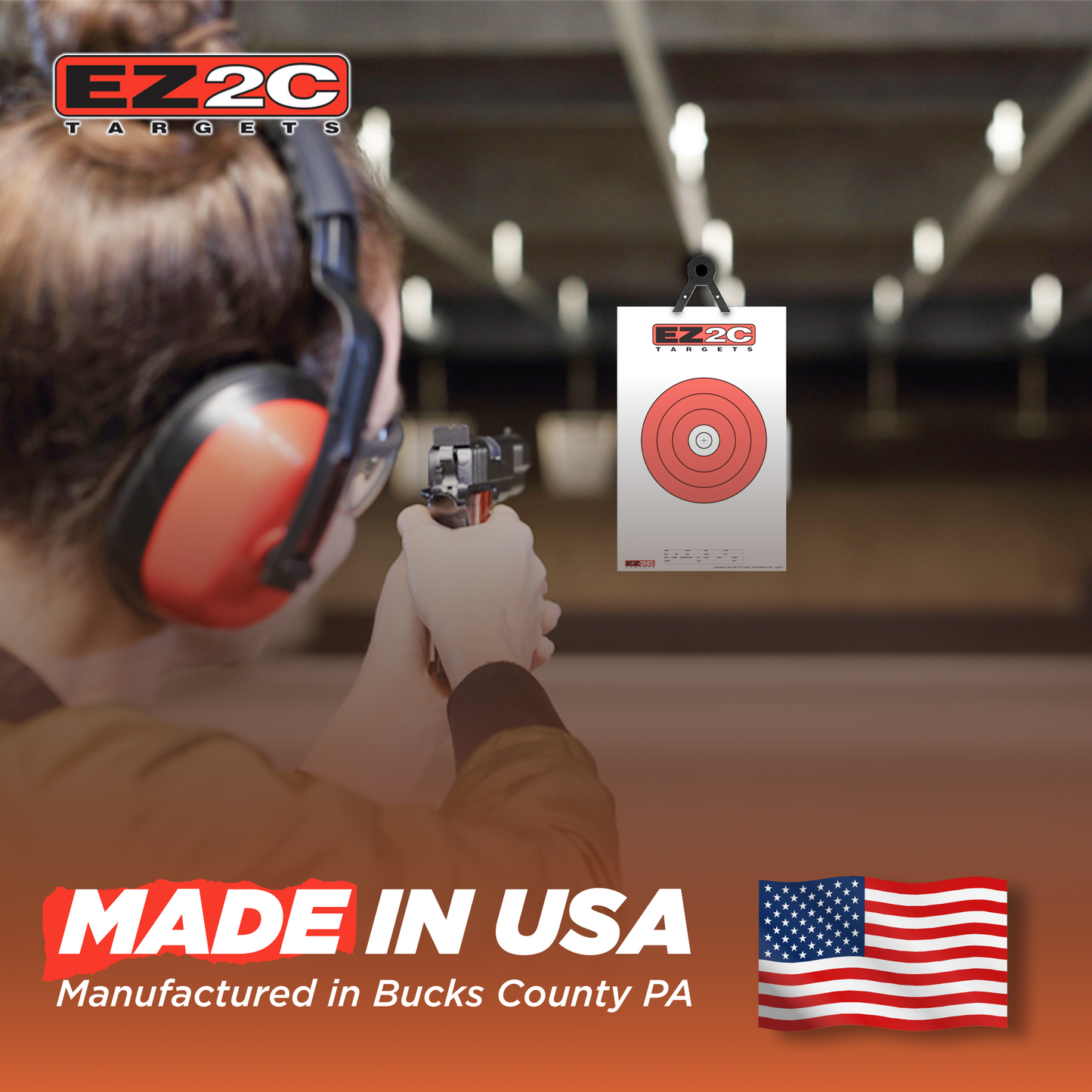 25 EZ2C Targets Style 9: 8" Bullseye Paper Target USA MADE 11"x17" Pad of 25