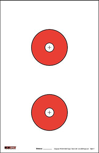 25 EZ2C Targets Style 1: Paper Shooting Targets USA MADE (25 Pack) 11”x17”