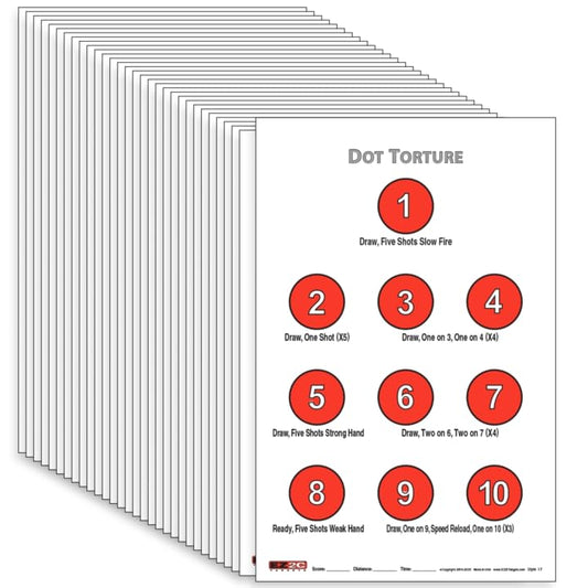 EZ2C Targets Style 17: Dot Torture Drill Target 11"x17" Paper Targets for Shooting USA MADE