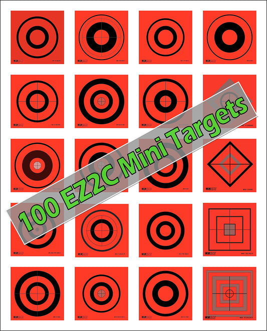EZ2C Mini Shooting Targets, Bright Fluorescent Self-Adhesive 3.5" x 3.5" USA MADE (Peel-Off Pad of 100)