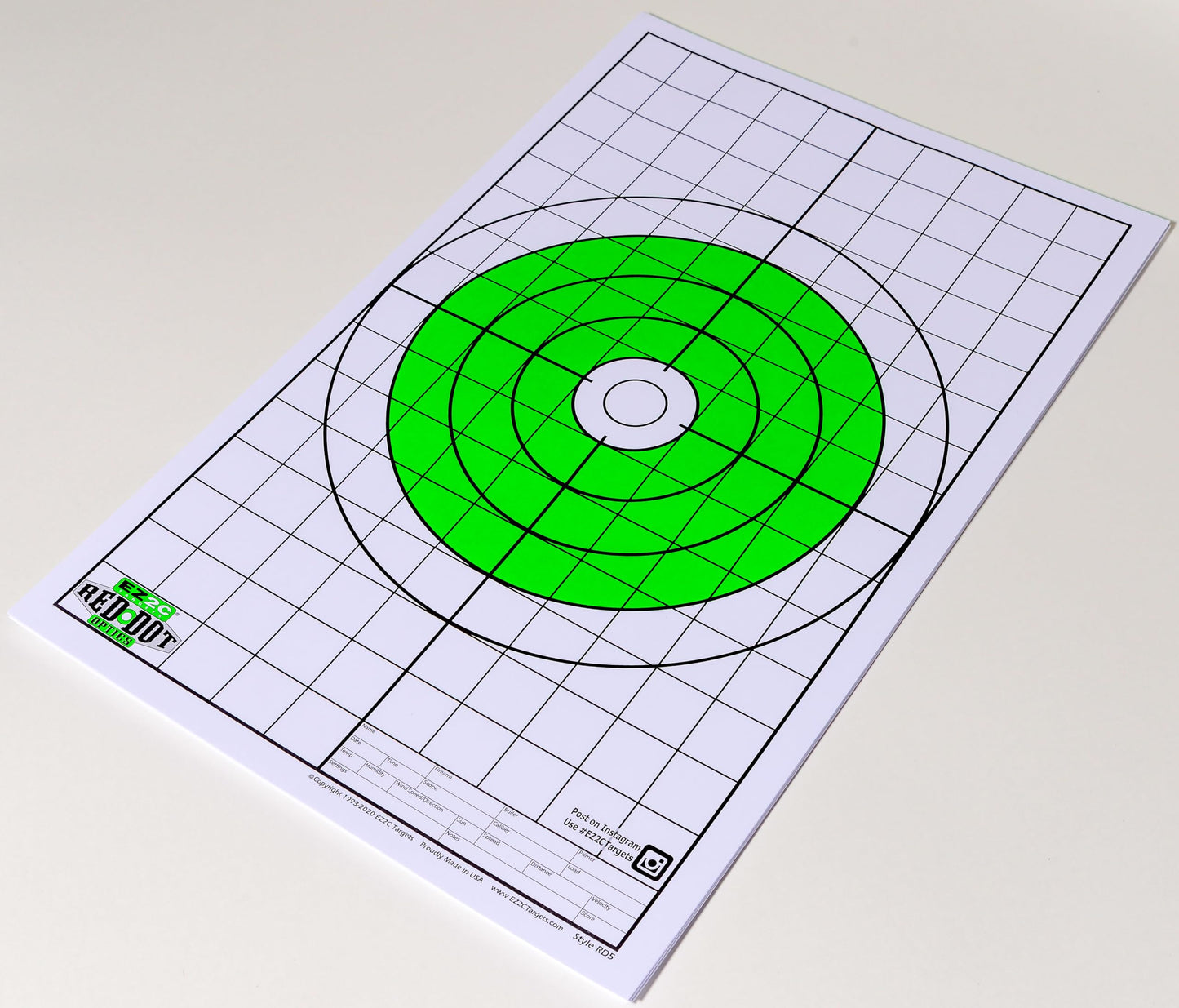 200 EZ2C Paper Shooting Targets 8 Red Dot Optics Styles Combo Pack 11”x17” USA MADE