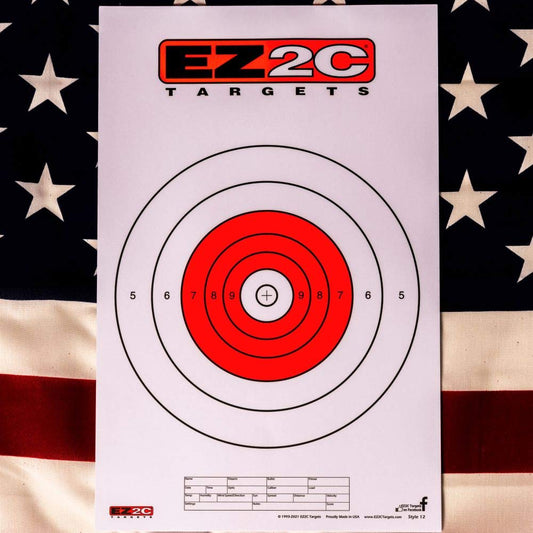 25 EZ2C Targets Style 12: Paper Targets for Shooting Range B16 USA MADE 11"x17" Pad of 25