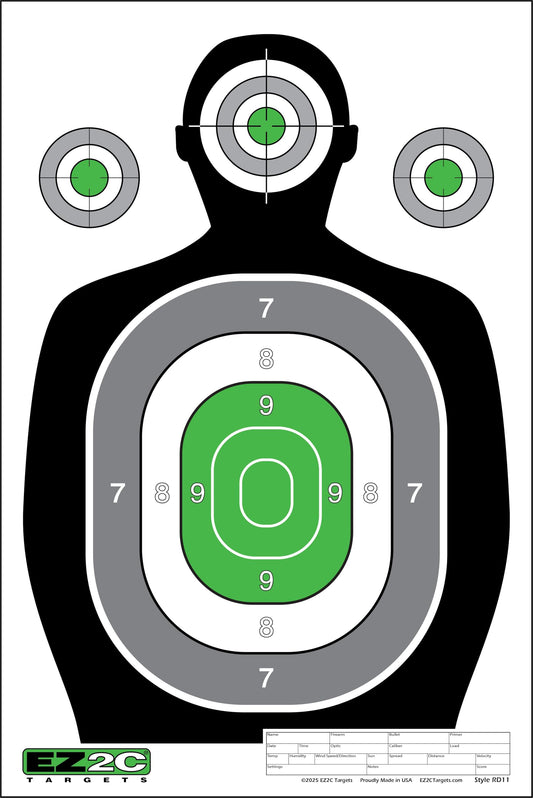 50 EZ2C RD11 12"x18" Silhouette Shooting Target, Premium Paper Targets for range Gun Gifts (Pad of 50)