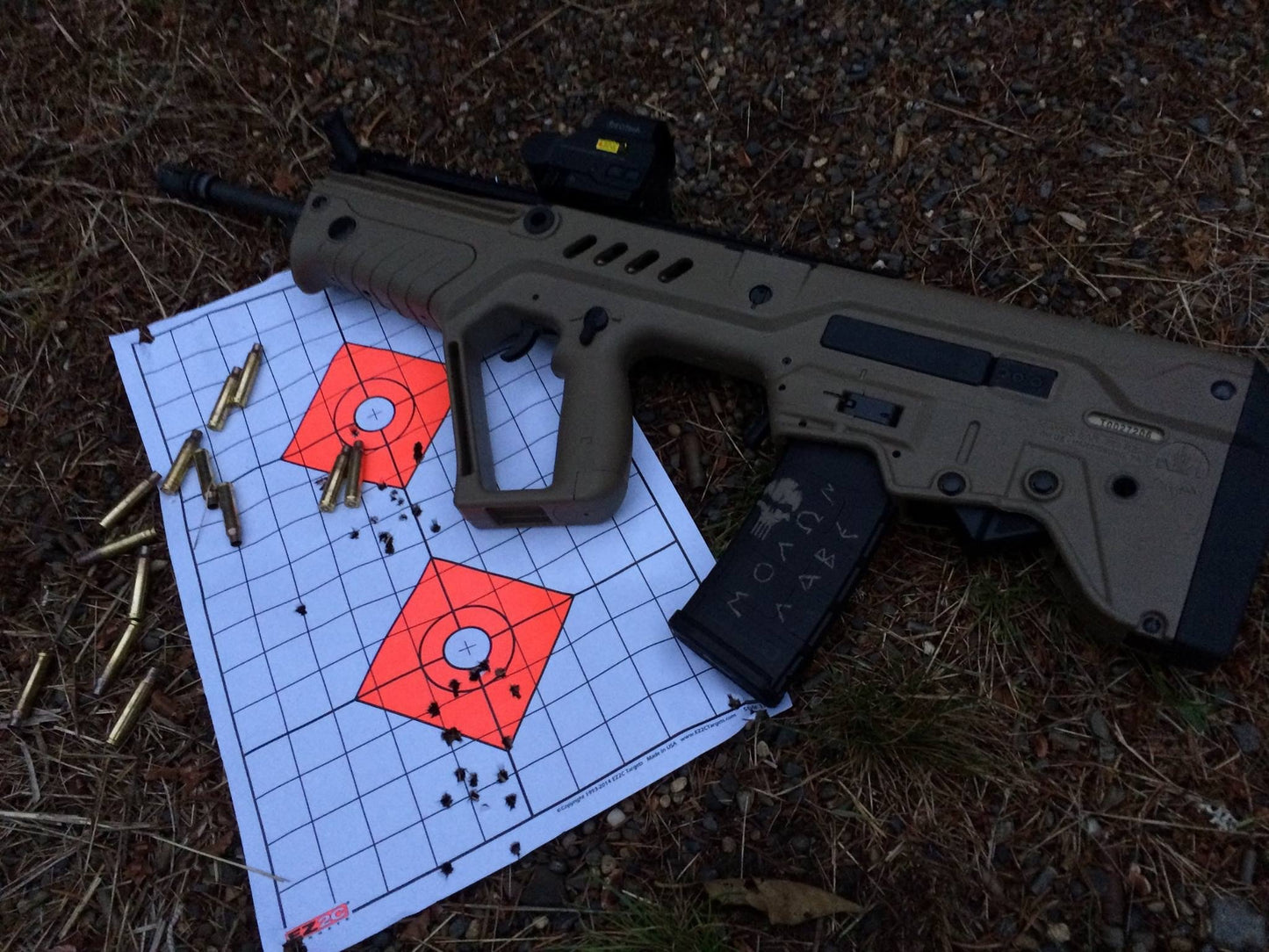 25 USA Made EZ2C Targets Style 13: Shooting Range Paper Target w 1" Grids 11"x17" (25 Count)