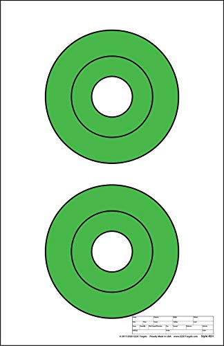 25 EZ2C Targets RD1: Two 6.5" Bullseyes Shooting Paper Targets 11"x17" Pad of 25 USA MADE