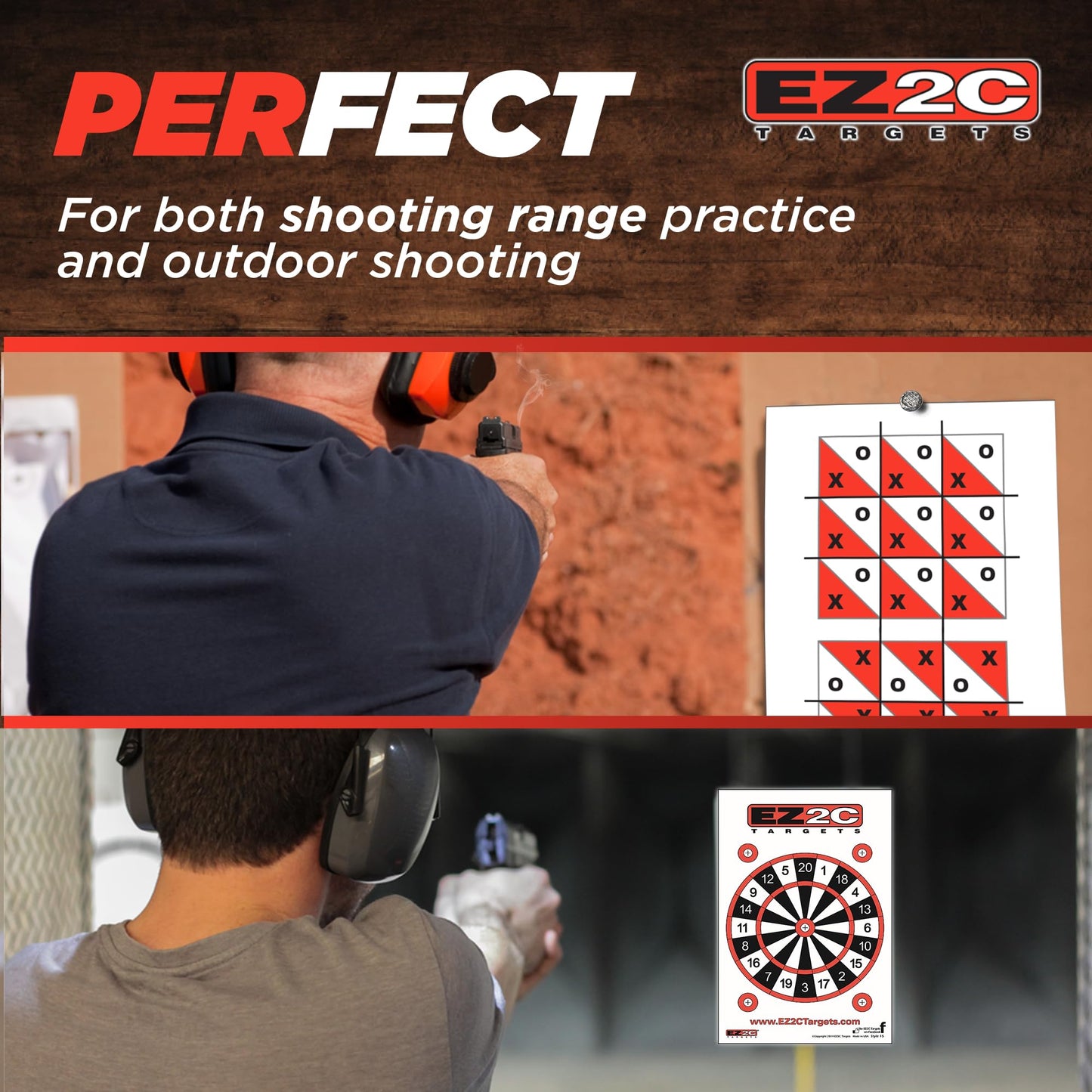 120 EZ2C Targets Package: 5 Game Style Paper Targets Bundle Pack for Shooting Fun 11"x17" USA Made