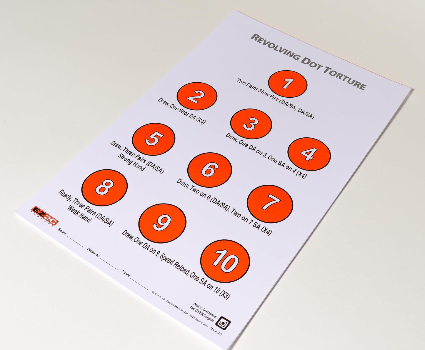 EZ2C Targets Style 26: Revolving Dot Torture Drill 11"x17" Paper Targets for Shooting USA MADE Range Target