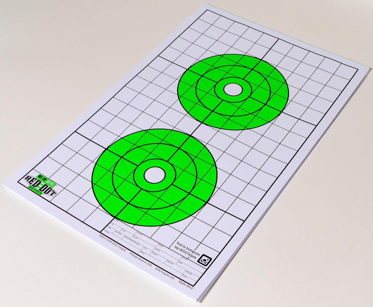 200 EZ2C Paper Shooting Targets 8 Red Dot Optics Styles Combo Pack 11”x17” USA MADE