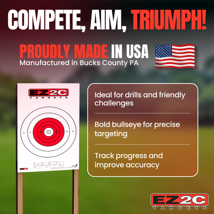 25 EZ2C Targets Style 12: Paper Targets for Shooting Range B16 USA MADE 11"x17" Pad of 25
