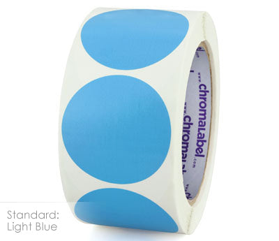2" Permanent Color-Code Round Dot Inventory Labels: 500/Roll
